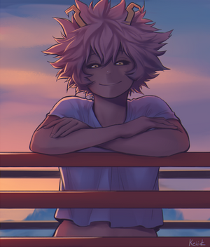 Ashido Mina from Boku no Hero Academia at Sunset