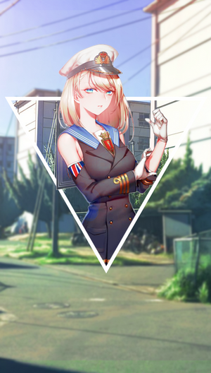 Anime girl in sailor uniform with a triangle overlay