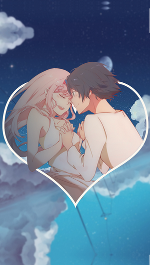 Zero Two and Hiro from Darling in the FranXX