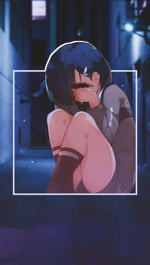 Ichigo from Darling in the FranXX crying in an alley