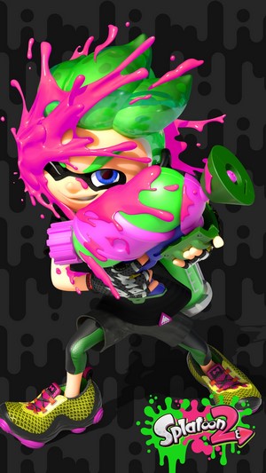 Splatoon 2 Inkling Character with Paint Gun