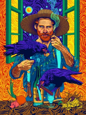 Vincent van Gogh with Crows and Bottle