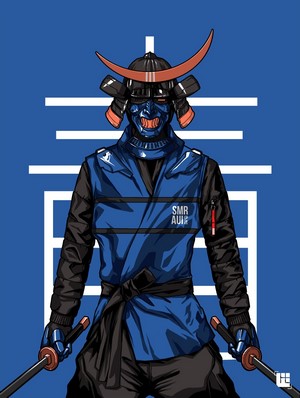 Masked Samurai with Swords