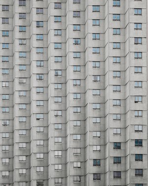 Minimalist architecture of a modern apartment building facade