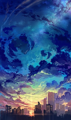 Baisi Shaonian Cityscape at Twilight