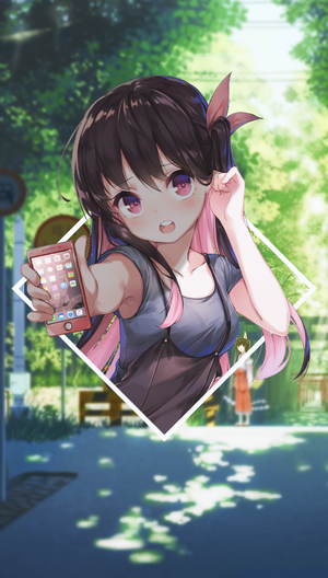 Anime girl holding a smartphone