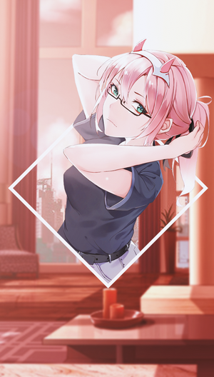 Zero Two from Darling in the FranXX with Glasses