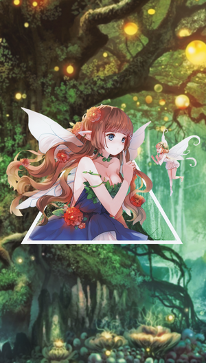 Anime fairies in a magical forest