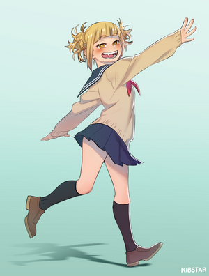 Himiko Toga Joyful Pose in School Uniform