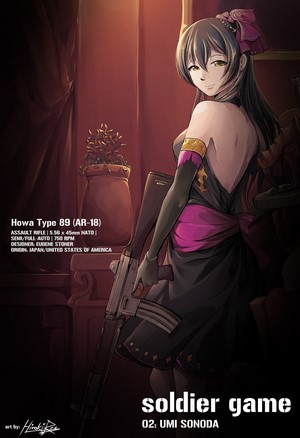 Sonoda Umi from Love Live! with Howa Type 89 rifle
