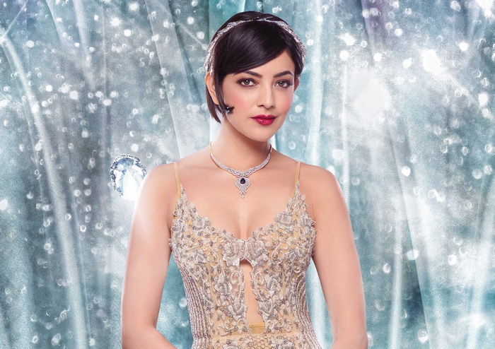 Kajal Aggarwal in a jeweled dress