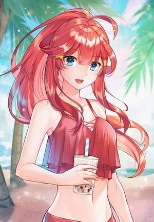 Itsuki Nakano from The Quintessential Quintuplets at the beach