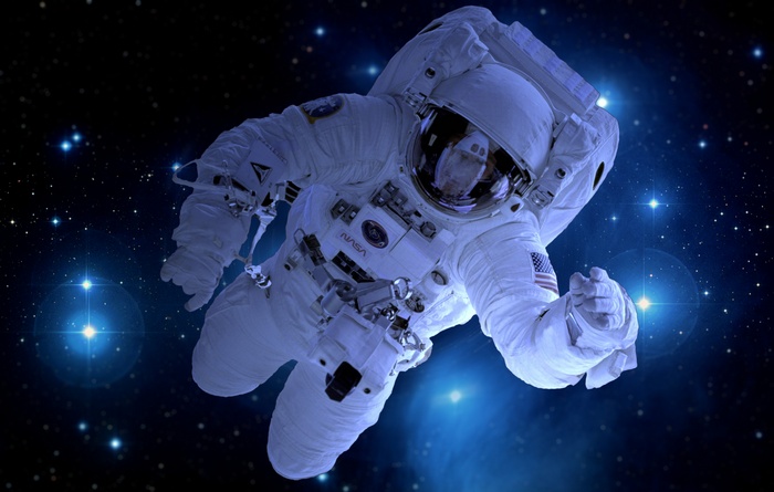 Astronaut in space with stars