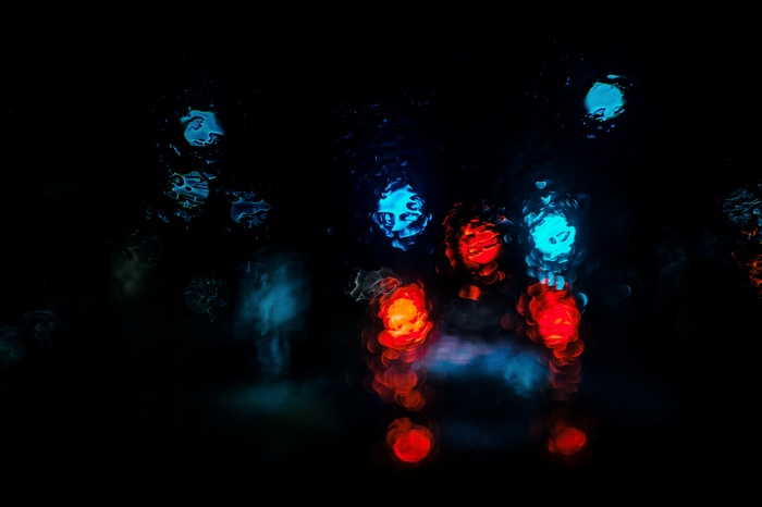 Bokeh lights on a dark background