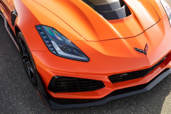 Orange Chevrolet Corvette ZR1 front view