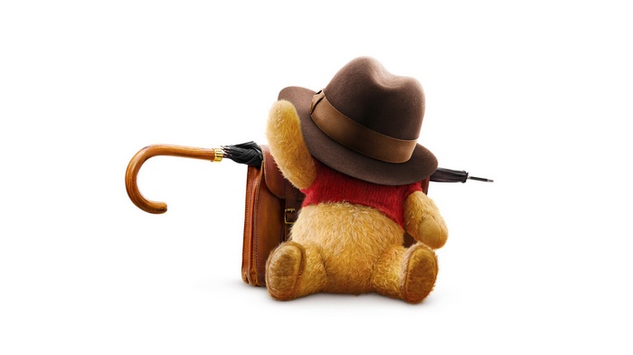 Winnie the Pooh with Suitcase and Umbrella
