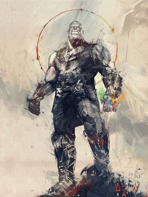 Thanos with Infinity Gauntlet Artwork