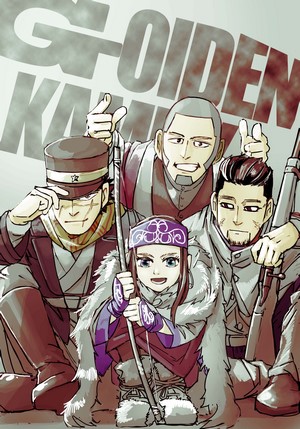 Golden Kamuy characters with Asirpa, Sugimoto, and others