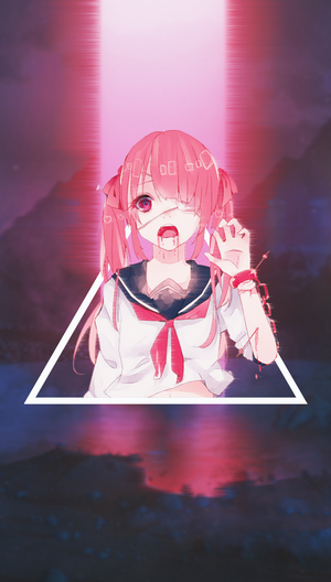 Anime girl with pink hair and eyepatch