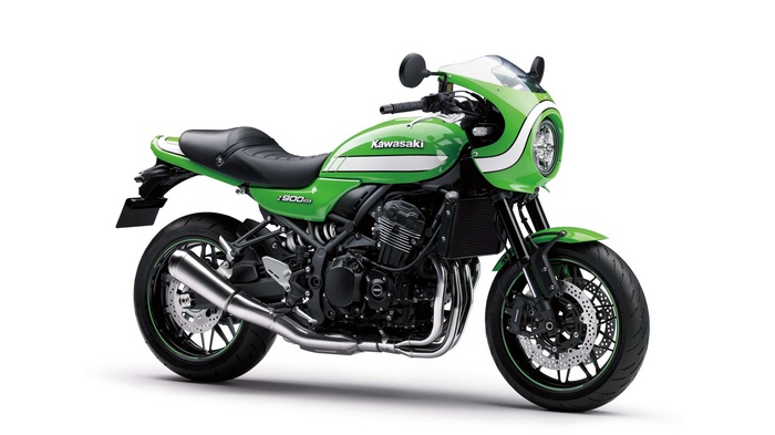 Green Kawasaki Z900RS Cafe Motorcycle 4K