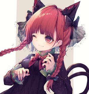 Anime girl with cat ears and pink hair