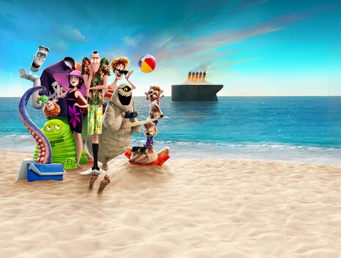 Hotel Transylvania 3: Summer Vacation characters on a beach