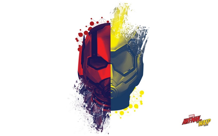 Ant-Man and The Wasp split helmet artwork
