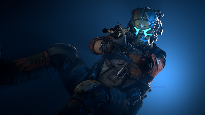 Jack Cooper from Titanfall aiming a weapon 4K