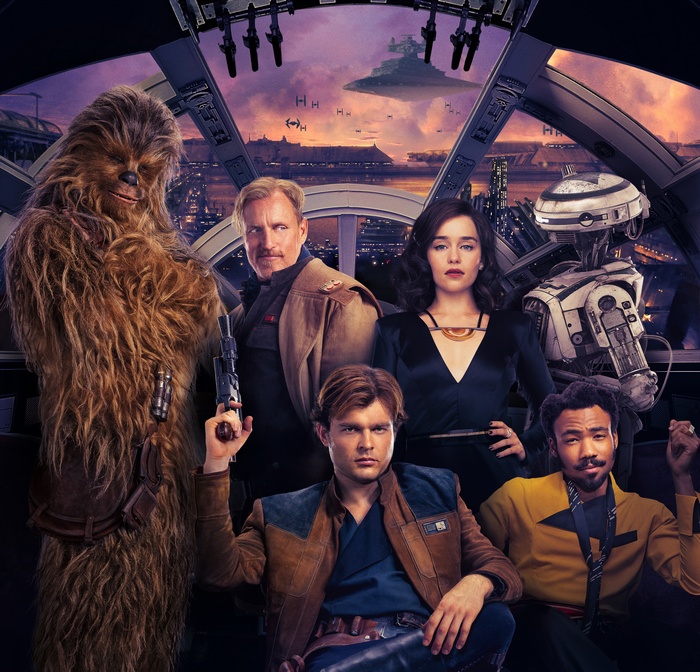 Han Solo, Chewbacca, Lando Calrissian, Beckett, and Qi'Ra from Solo: A Star Wars Story 4K