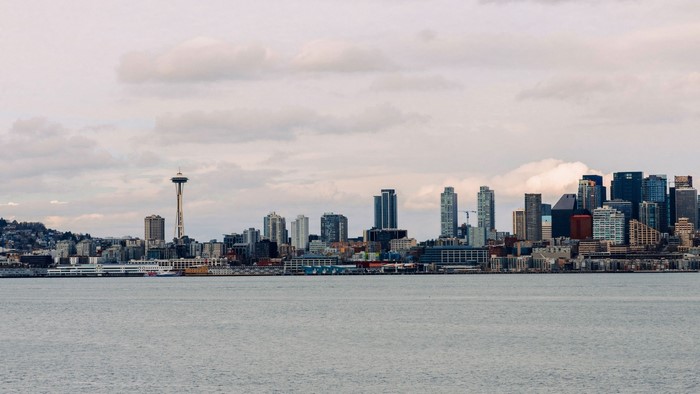 Seattle skyline with Space Needle and water