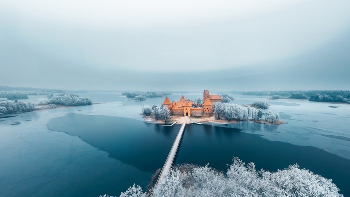Trakai Island Castle in Winter