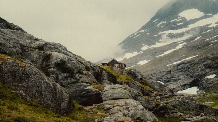 House on a rocky mountain slope