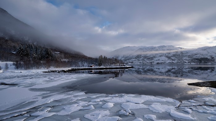 4K Lofoten Islands Winter Landscape