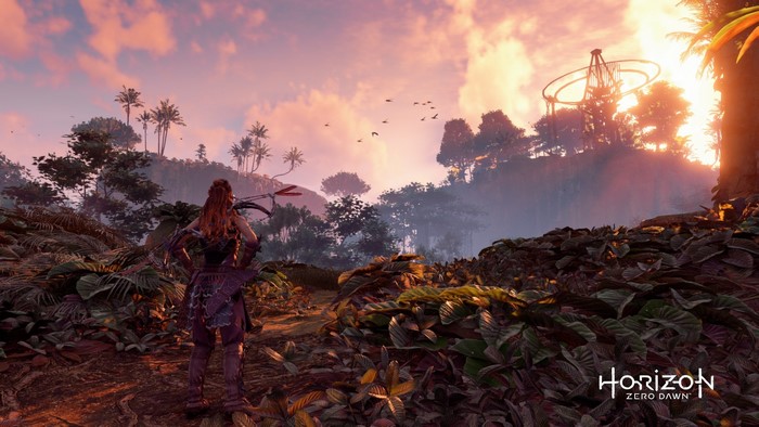 Aloy from Horizon Zero Dawn in a jungle