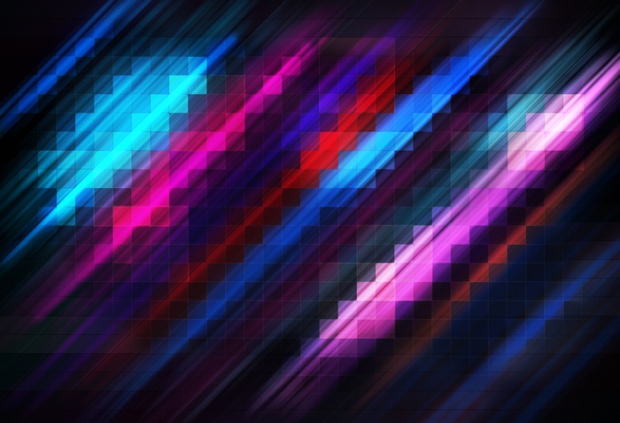 Dark Geometric Colorful Neon 4K