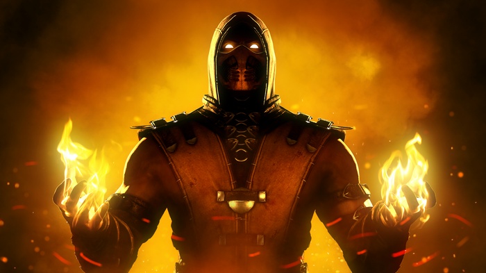 Scorpion from Mortal Kombat with fire