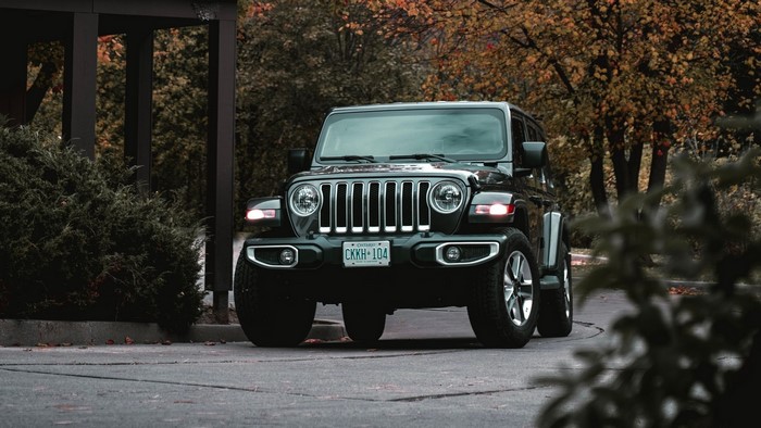 Black Jeep Wrangler parked outdoors