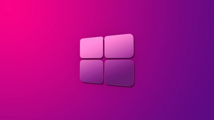 Windows 10 logo on gradient background