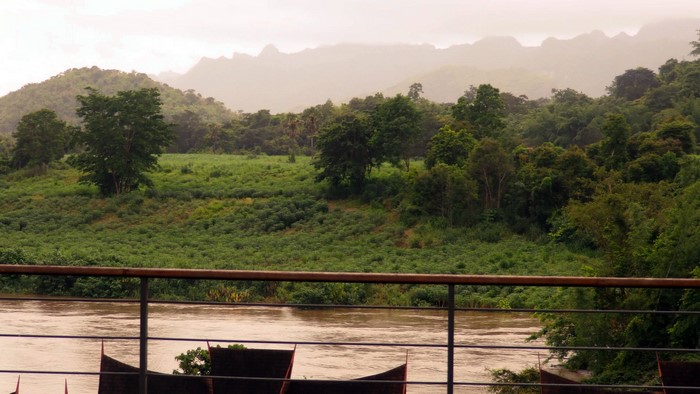 River Kwai Thailand landscape with mountains