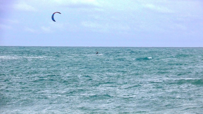 Kitesurfer on the ocean