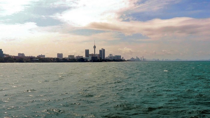 Pattaya cityscape and coastline from the sea