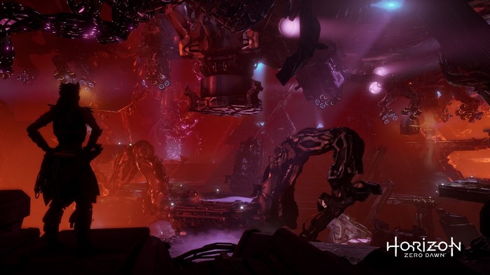 Aloy from Horizon Zero Dawn in a cavern