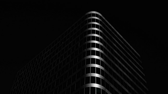 Modern building with curved facade