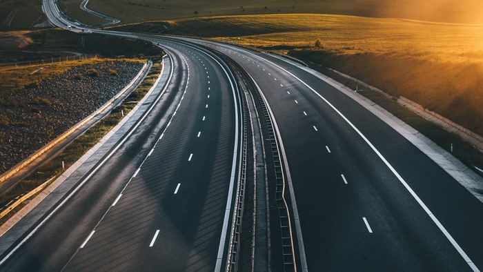 4K Highway at Sunset