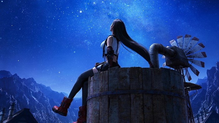 Tifa Lockhart from Final Fantasy VII Remake under the stars