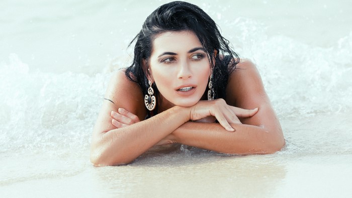 Woman in the ocean