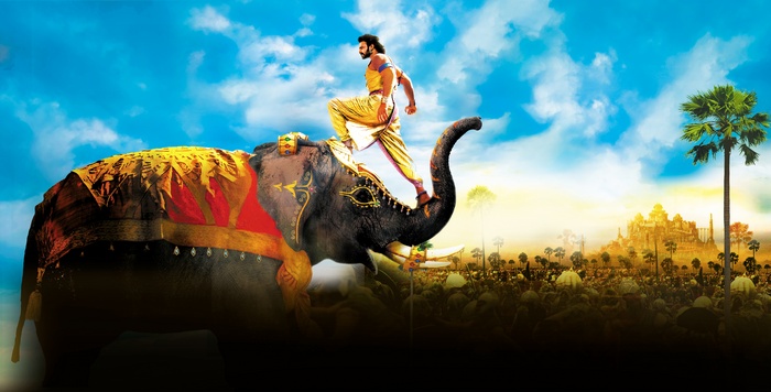 Prabhas from Baahubali 2: The Conclusion on an elephant