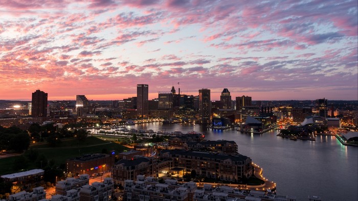 Baltimore Inner Harbor at Sunset