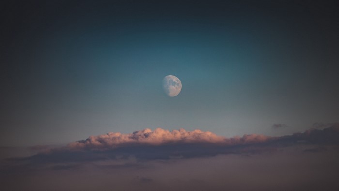 Moon and clouds in the sky