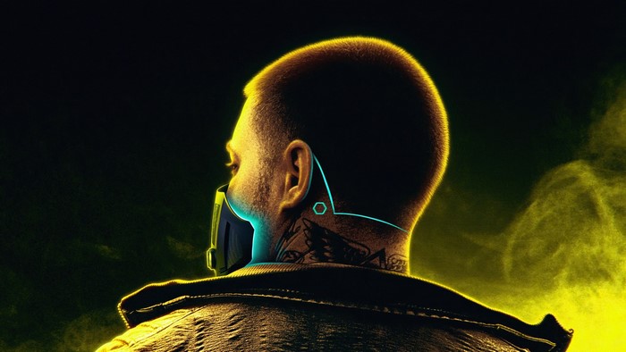 Man with mask and tattoos from Cyberpunk 2077